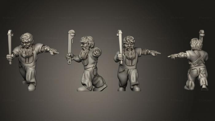 Military figurines (Male Dwarf Rigger, STKW_9407) 3D models for cnc