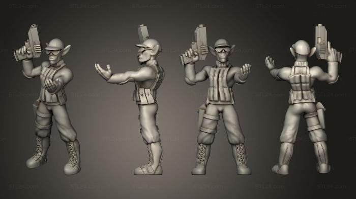 Military figurines (Male Elf Cop Gesturing, STKW_9408) 3D models for cnc