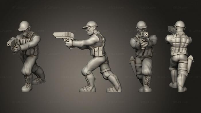 Military figurines (Male Human Private Cop, STKW_9412) 3D models for cnc