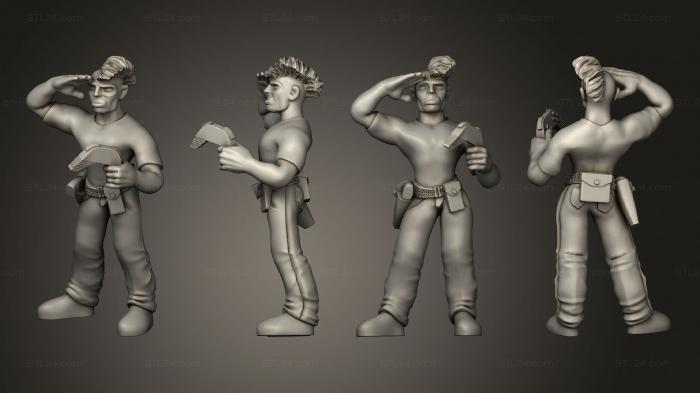 Military figurines (Male Human Rigger, STKW_9413) 3D models for cnc