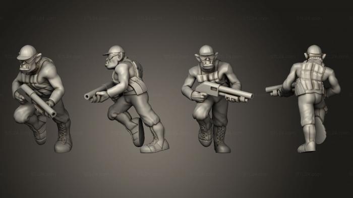 Military figurines (Male Ork SWAT Shotgun, STKW_9417) 3D models for cnc