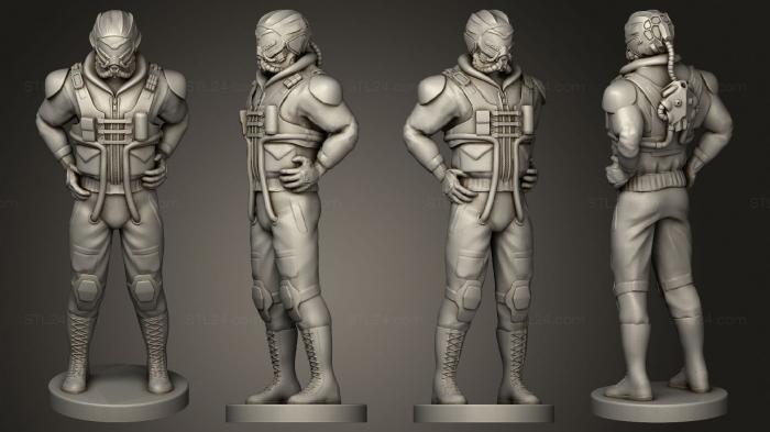 Military figurines (Male Pilots 02, STKW_9419) 3D models for cnc