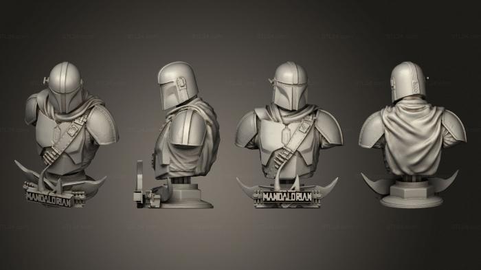 Military figurines (Mandalorian Bust, STKW_9453) 3D models for cnc