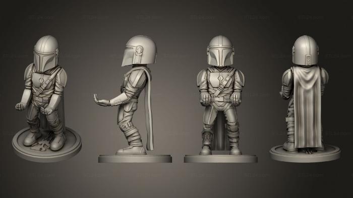 Military figurines (Mandalorian Joystick Stand, STKW_9456) 3D models for cnc