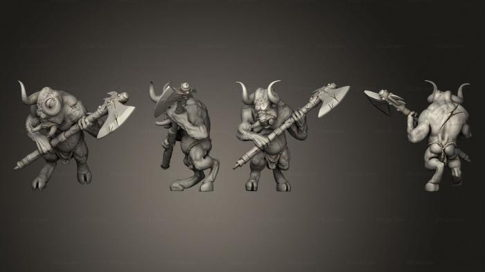 Military figurines (Minotaur B Male Battle Axe, STKW_9826) 3D models for cnc