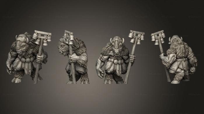 Military figurines (minotaur shaman, STKW_9828) 3D models for cnc