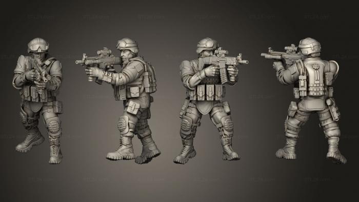 Military figurines (Modern Soldier 002, STKW_9840) 3D models for cnc