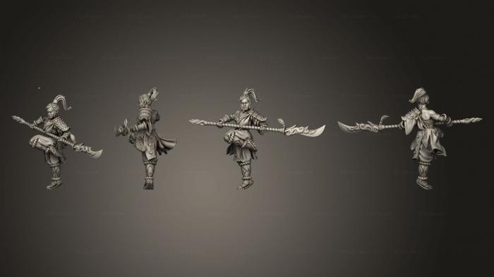 Military figurines (Monk Females Spear 02, STKW_9874) 3D models for cnc
