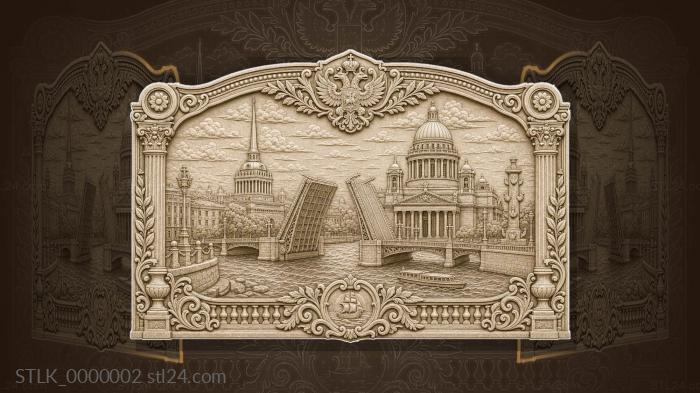 Saint Petersburg - St. Isaacs Cathedral and Neva 3d STL model