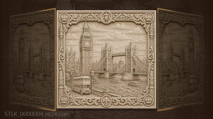 London - Big Ben and Tower Bridge 3d STL model