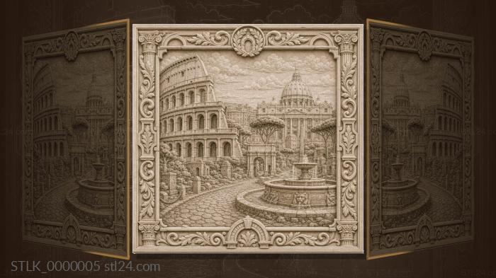 Rome - Colosseum and St. Peters Basilica 3d STL model
