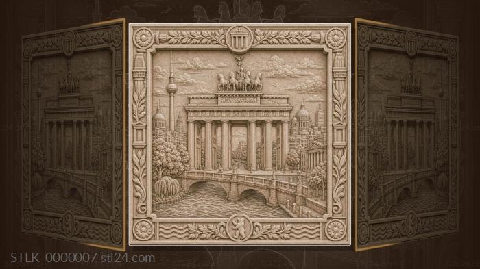 Berlin - Brandenburg Gate and TV tower 3d STL model