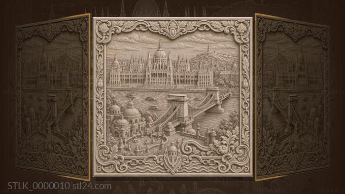 Budapest - parliament and Danube 3d STL model