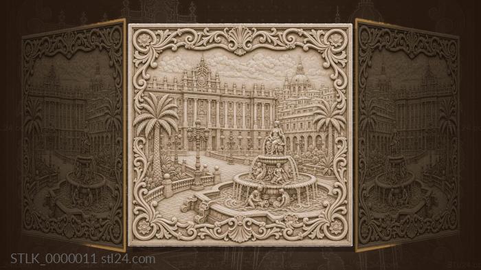 Panels Capitals of the World (Madrid - royal palace and square, STLK_0000011) 3D models for cnc