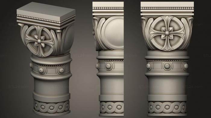 Church pillar (Capital square that turns into a circle version1, SC_0115) 3D models for cnc