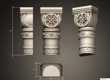 Church pillar (Capital square that turns into a circle version1, SC_0115) 3D models for cnc