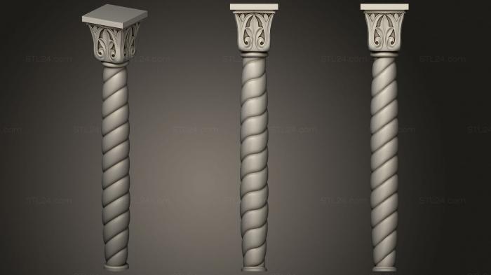 Church pillar (Twisted pole, SC_0127) 3D models for cnc