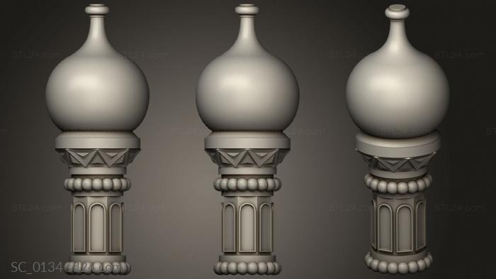 Church pillar (Kiosk decor pole with dome, SC_0134) 3D models for cnc