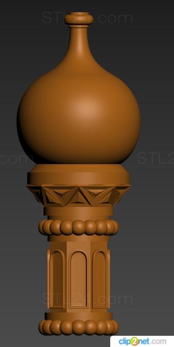 Church pillar (Kiosk decor pole with dome, SC_0134) 3D models for cnc