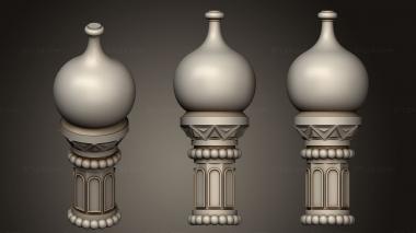 Church pillar (Kiosk decor pole with dome, SC_0134) 3D models for cnc