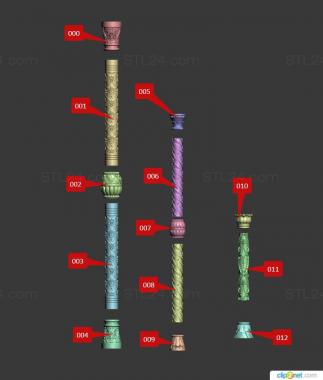 Столбы (, ST_0335) 3D модель для ЧПУ станка