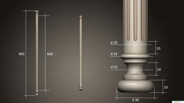 Pillar (Balustrade with flutes, ST_0353) 3D models for cnc