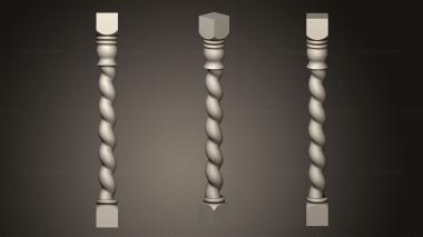 Pillar (Twisted pole, ST_0365) 3D models for cnc