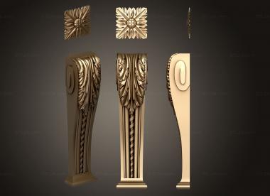 Pillar (Carved fireplace leg, ST_0383) 3D models for cnc