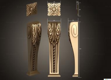 Pillar (Carved fireplace leg, ST_0383) 3D models for cnc