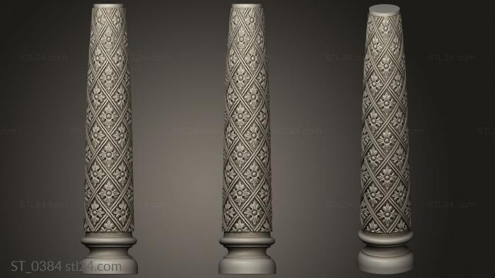 Column with rhombic decoration