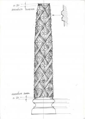 Pillar (Column with rhombic decoration, ST_0384) 3D models for cnc