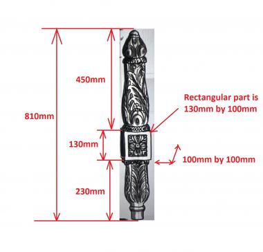 Pillar (Bed leg with leaves, ST_0386) 3D models for cnc