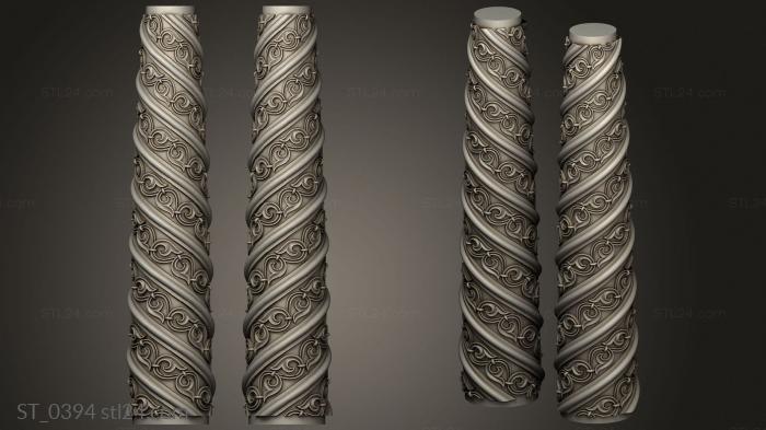 Pillar (Column with spiral pattern, ST_0394) 3D models for cnc