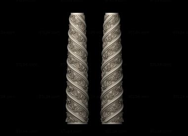 Pillar (Column with spiral pattern, ST_0394) 3D models for cnc