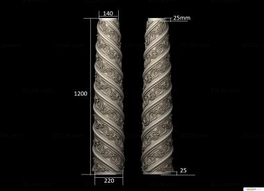 Pillar (Column with spiral pattern, ST_0394) 3D models for cnc