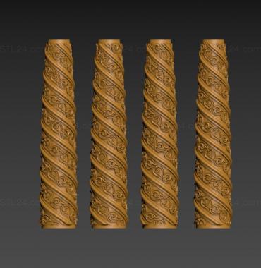 Pillar (Column with spiral pattern, ST_0394) 3D models for cnc