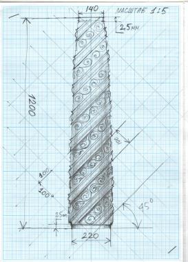 Pillar (Column with spiral pattern, ST_0394) 3D models for cnc