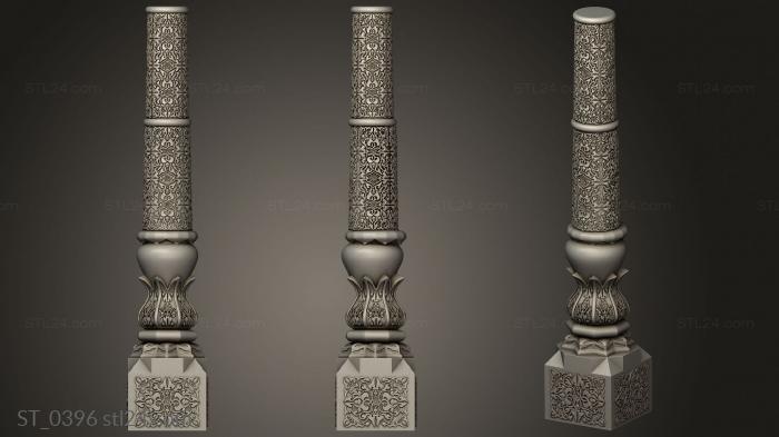 Pillar (Post carved in asian style, ST_0396) 3D models for cnc