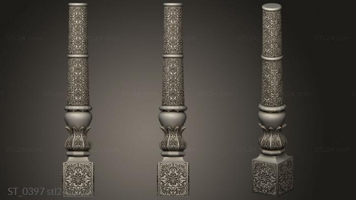 Pillar (Post carved in asian style, ST_0397) 3D models for cnc