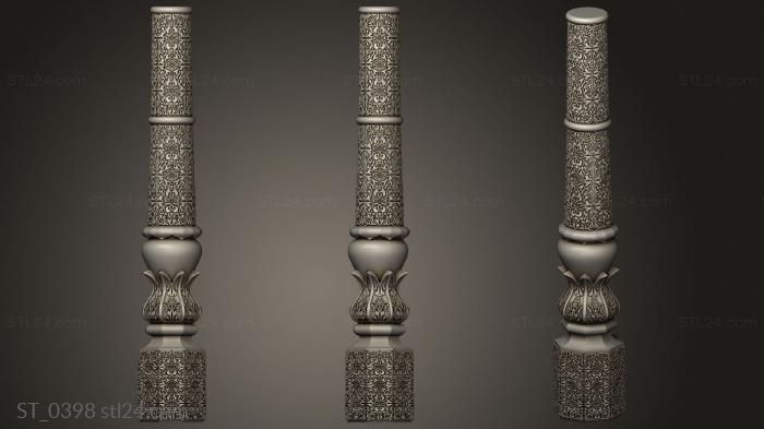 Pillar (Post carved in asian style, ST_0398) 3D models for cnc