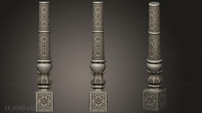 Pillar (Post carved in asian style, ST_0399) 3D models for cnc