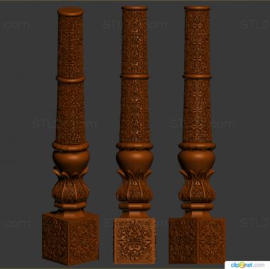 Pillar (Post carved in asian style, ST_0399) 3D models for cnc