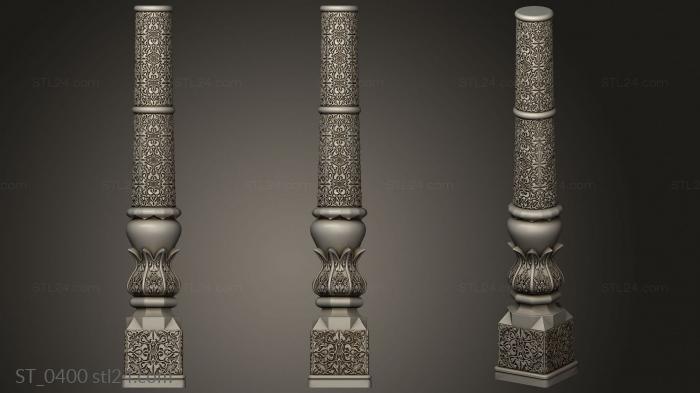 Pillar (Post carved in asian style, ST_0400) 3D models for cnc