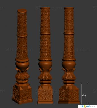 Pillar (Post carved in asian style, ST_0400) 3D models for cnc