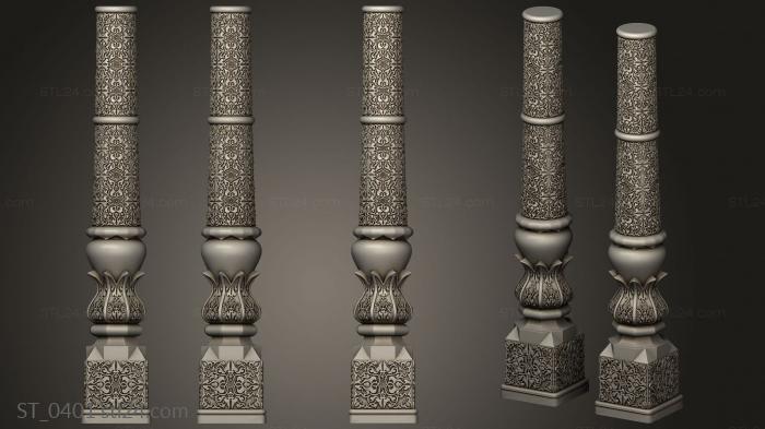 Pillar (Post carved in asian style, ST_0401) 3D models for cnc