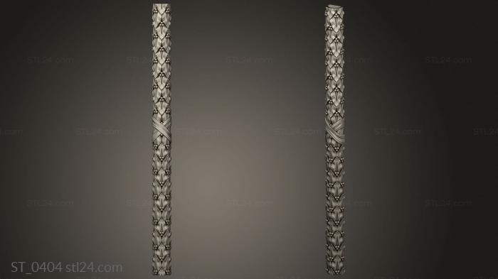 Pillar (Semi-column carved element, ST_0404) 3D models for cnc