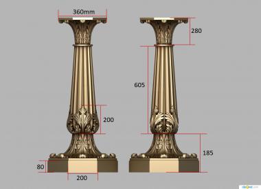 Pillar (Sculptural column, ST_0410) 3D models for cnc