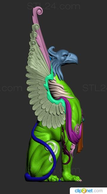 Newels (Griffin with wings, SZ_0170) 3D models for cnc