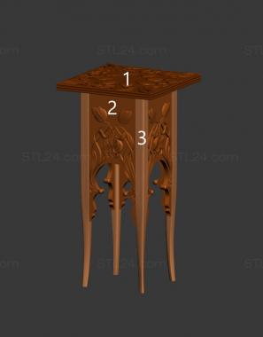 Tables (Art Nouveau stand, STL_0416) 3D models for cnc