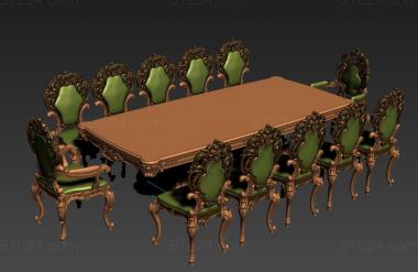 Tables (Large dining table in Italian style, STL_0418) 3D models for cnc